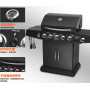 High quality gas and charcoal BBQ grill, gas stove,outdoor black gas BBQ grill,five burners+side burner,gas or charocal bbq gril