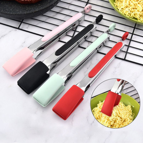 Non-Slip Food Grade Silicone Food Tong 9INCH Bread Serving Tong Kitchen Tools BBQ Tools Accessories