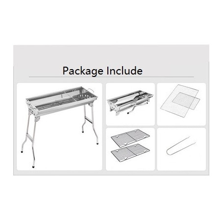 K-Star Outdoor Stainless Steel Charcoal Grill Barbecue Tool Portable Free Installation Handle Folding  BBQ Cooking Grid  Park