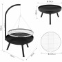 Femor Ø65cm Outdoor BBQ Fire Pit Bowl Tripod Hanging Swivel Grill Adjustable for Camping  Portable Grill