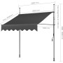 Awning Balcony Patio Retractable Awning UV50+ Sun Shade Awning Clamp Garden Sun Protection with Hand Crank Without Drilling