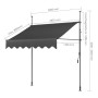 Awning Balcony Patio Retractable Awning UV50+ Sun Shade Awning Clamp Garden Sun Protection with Hand Crank Without Drilling