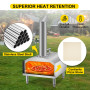 VEVOR 12" Portable Pizza Oven Wood Fired Food Grade Stainless Steel for Outdoor BBQ Picnics Baking Pizza, Bread, Shrimp, Sausage