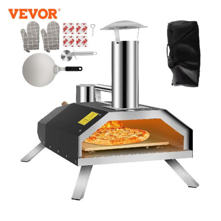 VEVOR Portable Pizza Oven Good Insulation Effect 304 Stainless Steel Foldable Feet Complete Accessories Bag for Outdoor Cooking