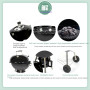 Household Outdoor BBQ Barbecue Stove Portable Barbecue Grill 18.5Inch Apple Stove Charcoal Grilled Barbecue Stove Push-Pull