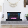 decorative fireplace, with heating function 1000/2000W with 3D flame effects, changeable mood light & flame effect,