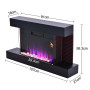 decorative fireplace, with heating function 1000/2000W with 3D flame effects, changeable mood light & flame effect,