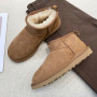 Winter Warm Boots Fur Ladies Snow Boots Real Sheepskin Wool Low-cut Warm Fur Shoes Man and Women Winter Short Boots