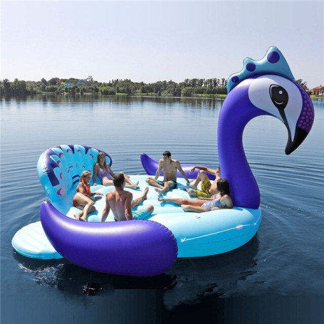 Inflatable Flamingo Pool Float Rainbow Unicorn Floating Hot Sell Summer 6-8 Person Huge Inflatable Unicorn Pool Island