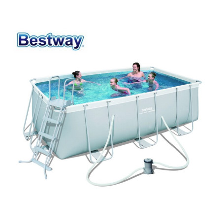 412*201*122cm Rectangular Super Strong Steel Tube Framing Pool Set(Filter+48" Ladder)Big Above Ground Pool