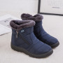 Simple Women Boots Waterproof Snow Boots Winter Warm Fur Casual Shoes Lightweight Botas Mujer Zipper Ankle Boots Plus Size 43