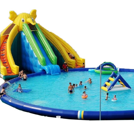PVC Inflatable elephant swimming water pool water fun slide combination