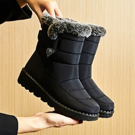 Waterproof Winter Boots for Women  Faux Fur Long Platform Snow Boots Warm Cotton Couples Shoes Plush Woman Ankle Boots