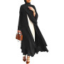 Luxury Double Layer Abayas For Women Soft Black Chiffon Kaftan Dubai Abaya Cardigan Dresses Muslim Woman Clothing
