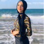 Muslim Swimwear Women Modest Patchwork Hijab Long Sleeves Sport Swimsuit 3pcs Islamic Burkinis Wear Bathing Suit