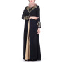 OTEN  Elegant Printed Muslim Women Dresses Abayas Robe Patchwork With Button Party Ladies Dubai Turkish Clothing Female New