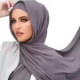 MSL288 Women Plain Chiffon Hijabs 2piece/set Chiffon Hijab With Jersey Turbe Caps