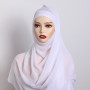 MSL288 Women Plain Chiffon Hijabs 2piece/set Chiffon Hijab With Jersey Turbe Caps