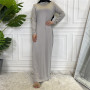 Muslim Woman Dress Under Abaya White Inside Slip Dresses for Women Dubai Ramadan Eid Islam Clothes Kaftan Robe Femme Musulmane