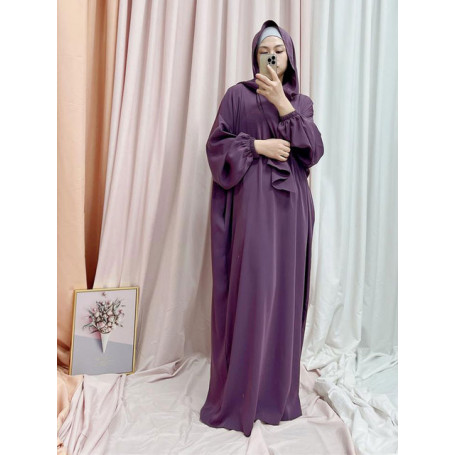Hooded Abaya Jilbab for Women Nida Ramadan Muslim Hijab Long Dress One Piece Prayer Outfit Islamic Dubai Turkish Modest Abayas