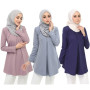 Girl's Blouse Long Sleeve Casual Women Top Islamism Blouses for Muslim Women Many Colors Muslim Fashion Women