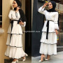 Muslim Dress Women Dubai Abaya Ruffles Fashion Full Sleeve Casual New Ladies Islamic Clothes Moroccan Kaftan Long Maxi Dresses