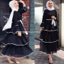 Muslim Dress Women Dubai Abaya Ruffles Fashion Full Sleeve Casual New Ladies Islamic Clothes Moroccan Kaftan Long Maxi Dresses