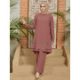 Women Suit Tunic Pants Combination New Season Stone Stripe Detailed Islamic Muslim Hijab Clothing High Quality Made in Turkey