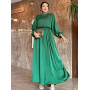Women 2pcs Sets Matching Satin Elegant Plain Tops Long Wide Leg Pants Suit Muslim Dubai Islamic Modest Abaya Ramadan Outfits