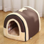 Indoor Dog House Soft Cozy Dog Cave Bed Foldable Removable Warm House Nest With Mat For Small Medium Cats Animals Kennel