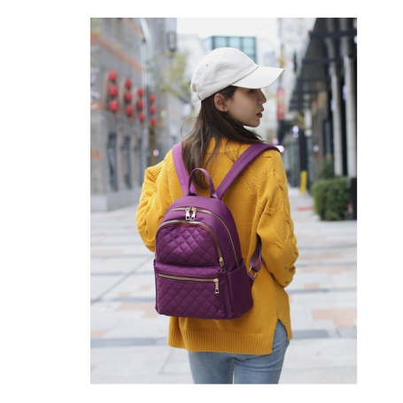 New Quality Leather Plaid Backpacks Multi layer zipper Fashion Shoulder Bags Ladies Travel Bag