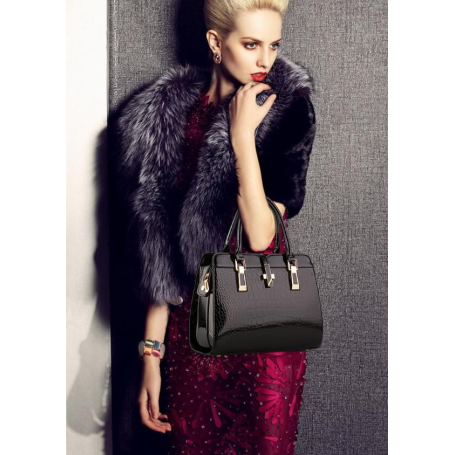 New Crocodile Pattern Handbag Fashion Women Bag Large-Capacity Sequined Shoulder Messenger Bag