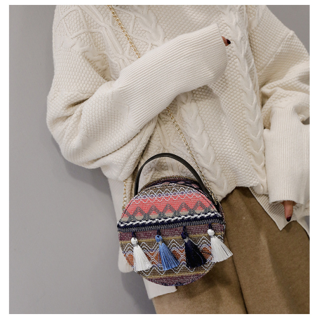 Tassel Women Handbags Women's Shoulder Bag Creative Small Round Bag Trend Cross Body