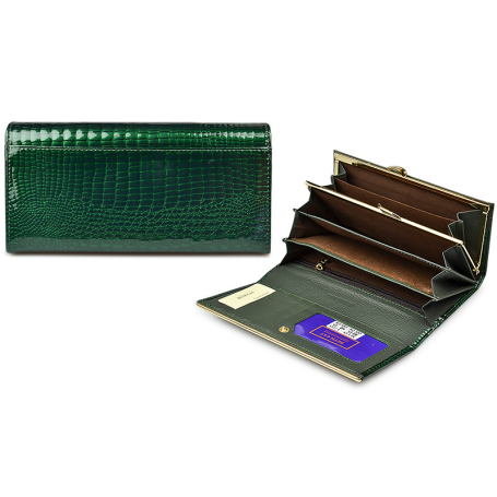 New Luxury Genuine Leather Wallet Women Long Card Holder Purse Ladies Money Bags Crocodile Pattern