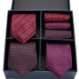 Gift box Pack Skinny Pink palid Silk Classic Jacquard Woven Extra long Tie Hanky Set For Men