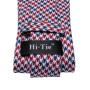 Hi-Tie Red Men's Tie Houndstooth Plaid Solid Luxury Silk Necktie Formal Dress Ties Navy