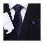 Jacquard Newest design Silk Festive Present Tie Handkerchief Cufflink Set Necktie Man's