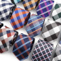 New Men's Classic Plaid Tie Luxury Stripe 8cm Jacquard Necktie All-Match Cravat For Daily Wear Accessories