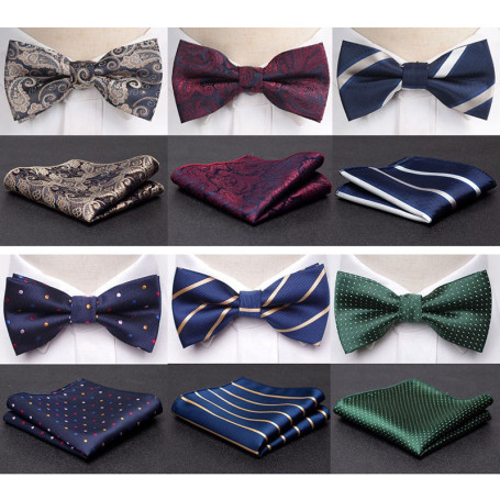 Men Bowtie Cravat Set Fashion Butterfly
