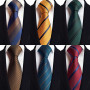 New Fashion Silk Ties for Men Necktie Repp Striped Men's Neck Tie 8cm Slim A003