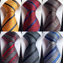 New Fashion Silk Ties for Men Necktie Repp Striped Men's Neck Tie 8cm Slim A003