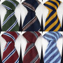 New Fashion Silk Ties for Men Necktie Repp Striped Men's Neck Tie 8cm Slim A003