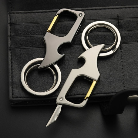 Mini Knife Keychain Foldable Personalized Lettering Multi-Functional Bottle Opener Car Key Holder Chain Men's Keyring K412