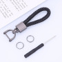 New Unisex Braided Leather Rope Handmade Waven Leather Key Chain Ring Holder for Car Keyrings