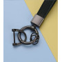 High-End Luxury Genuine Leather Keychain Women Men Black Buckle Car Key Ring Chain Holder