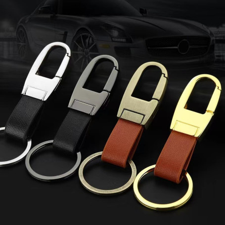 Fashion New Men Women Metal Waist Hanging Leather KeyChain Best Gift Key Ring jewelry