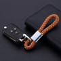 New Unisex Braided Leather Rope Handmade Waven Keychain Ring Holder for Car