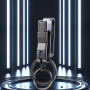 Trendy High-End Belt Car Key Buckle Ring Men's Creative Simple Waist Key Restrained Durable With Lock Key Ring Security