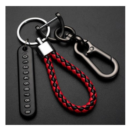 Fashion Men's Car Key Chain Ring Female Simple Key Lanyard Pendant Anti-lost Mobile Phone Number Plate Accessories