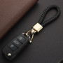 Hand Woven Leather Detachable Metal 360 Degree Rotating Horseshoe Buckle Braided Moto Car Key Chain For Men Gift K394